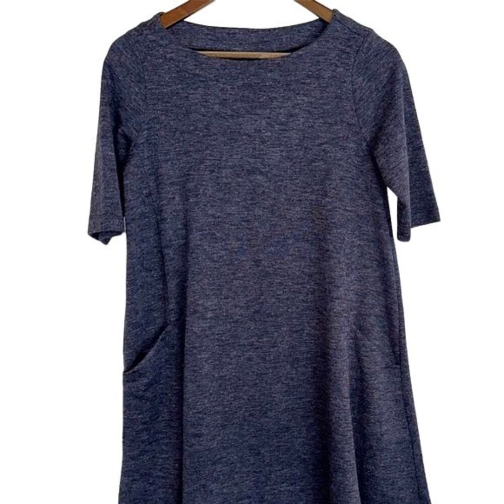 Adrienne Vittadini dark gray baby doll shift dress women small